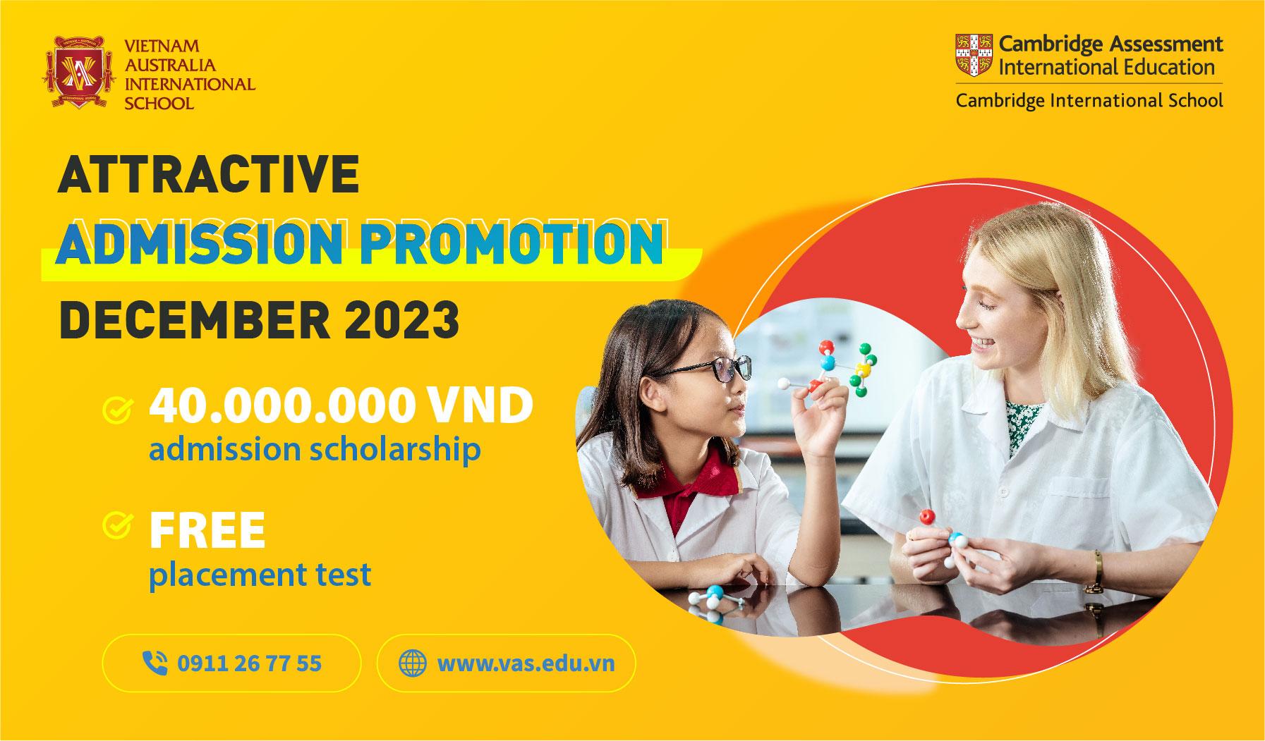 VAS Admission Promotion in December 2023